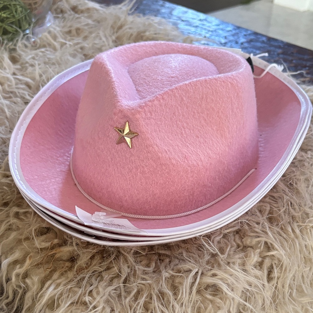 Kids Pink Cowboy Hat with Gold Star